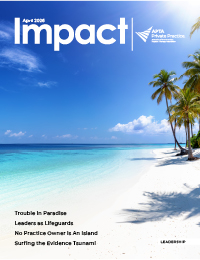 Cover of Impact magazine showing a beautiful tropical beach
