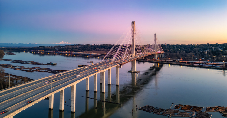 A large bridge across a wide river